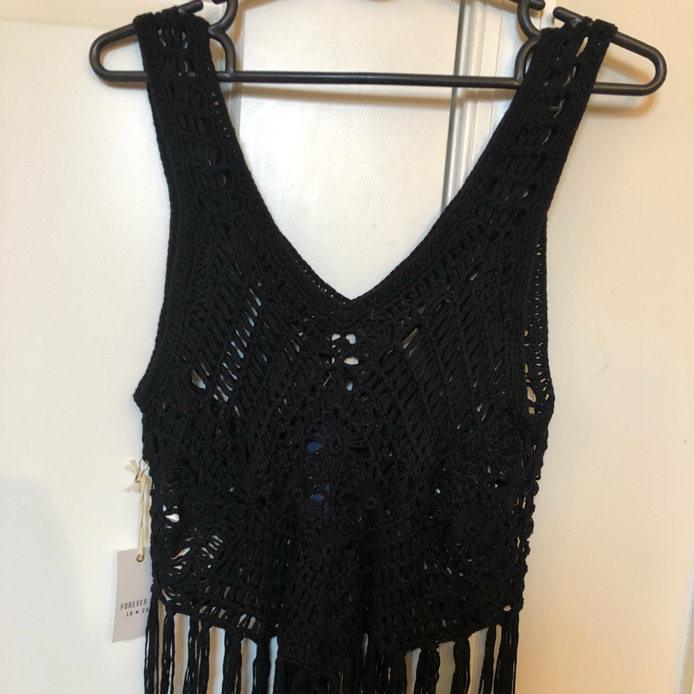 Black knit top